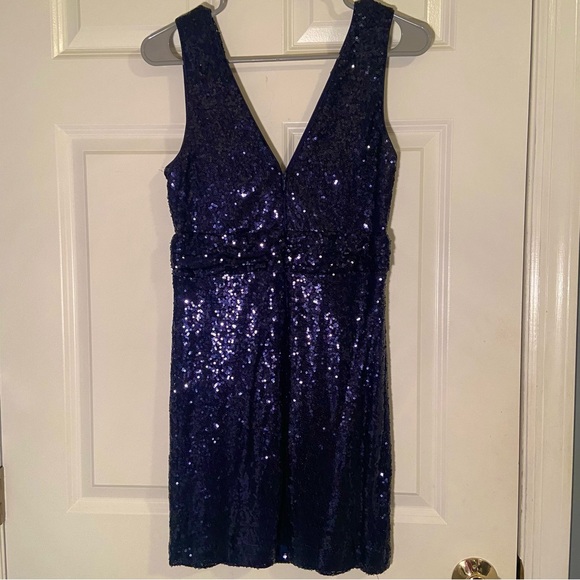 In the Spotlight Navy Blue Sequin Bodycon Dress - Picture 6 of 10